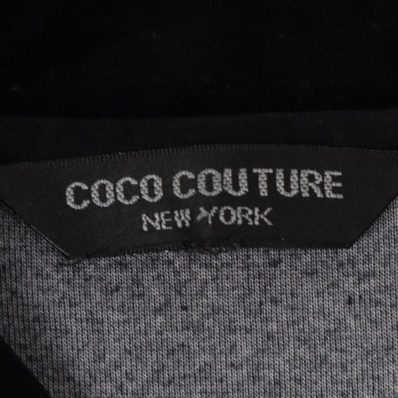 Coco Couture New York Velvet Cardigan Jacket High Collar	Black - Picture 3 of 8